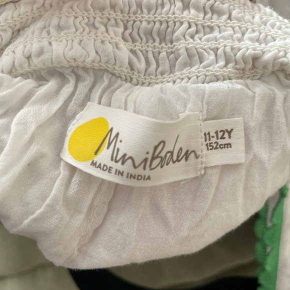 Mini Boden Scalloped Colorful Criss-Cross Tank Top, White/Multi, Size 11-12 - Picture 4 of 4